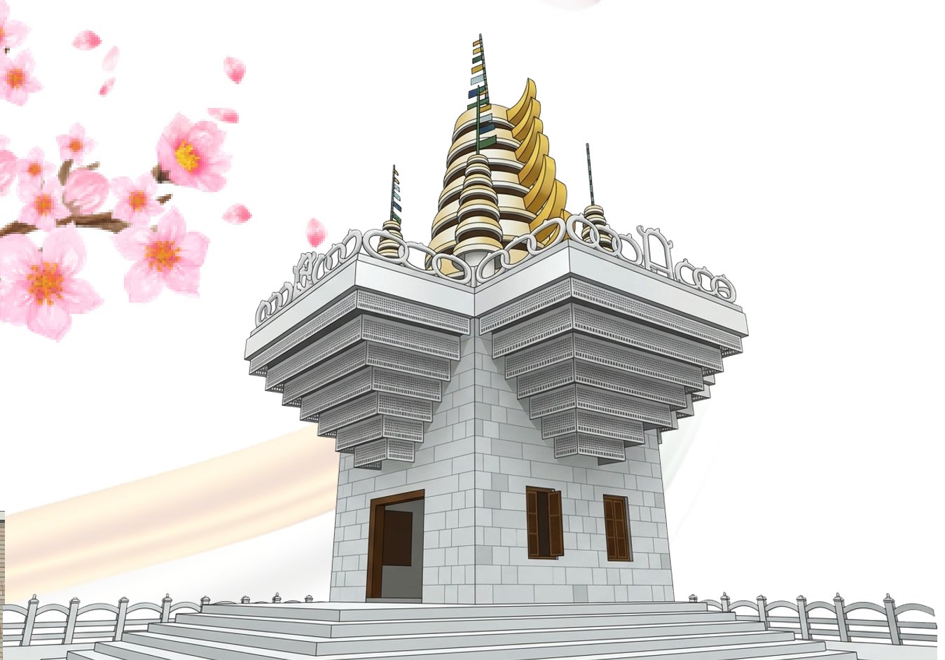 Illustration of the Shaheed Minar